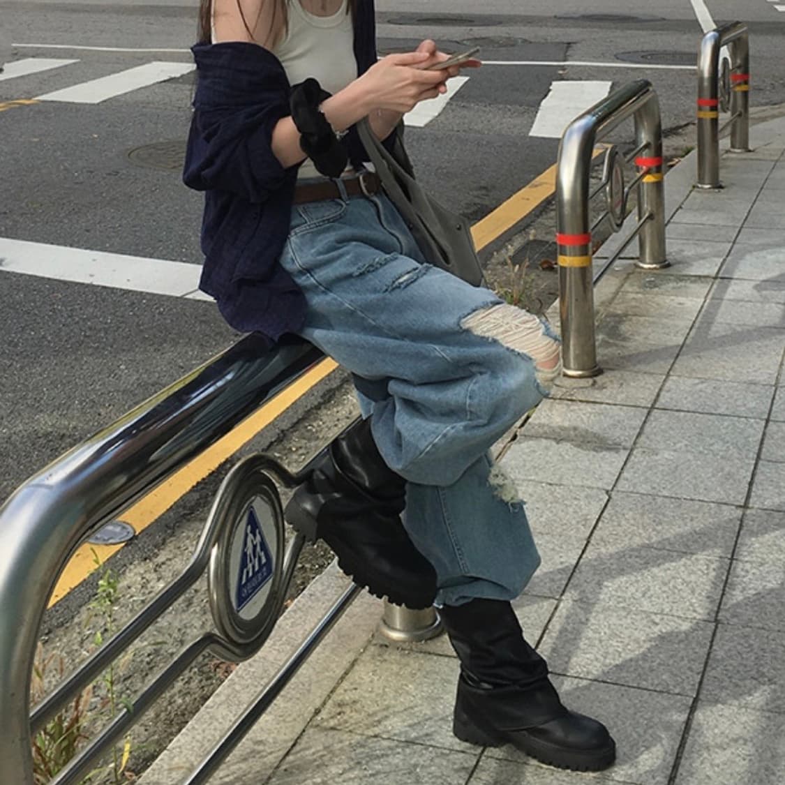 포른른 셔링 하프부츠 상품이미지4