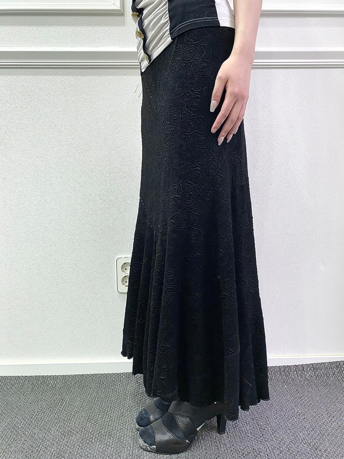 2000s paisley pattern Wave Design Skirt 상품이미지3