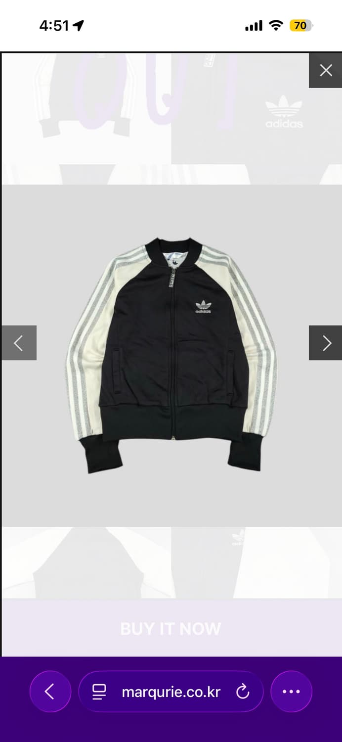 아디다스 00s 블랙 아이보리 실버 배색 글리터 트랙탑 집업 상품이미지1