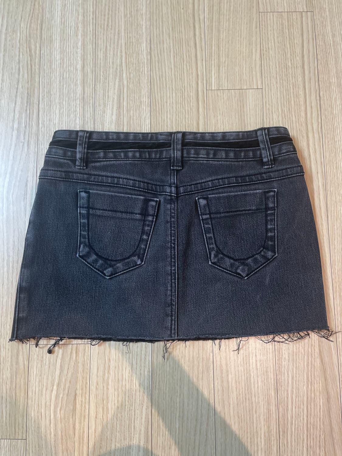 블랙 코듀로이 쥬얼 y2k 데님 디테일 스커트 상품이미지4