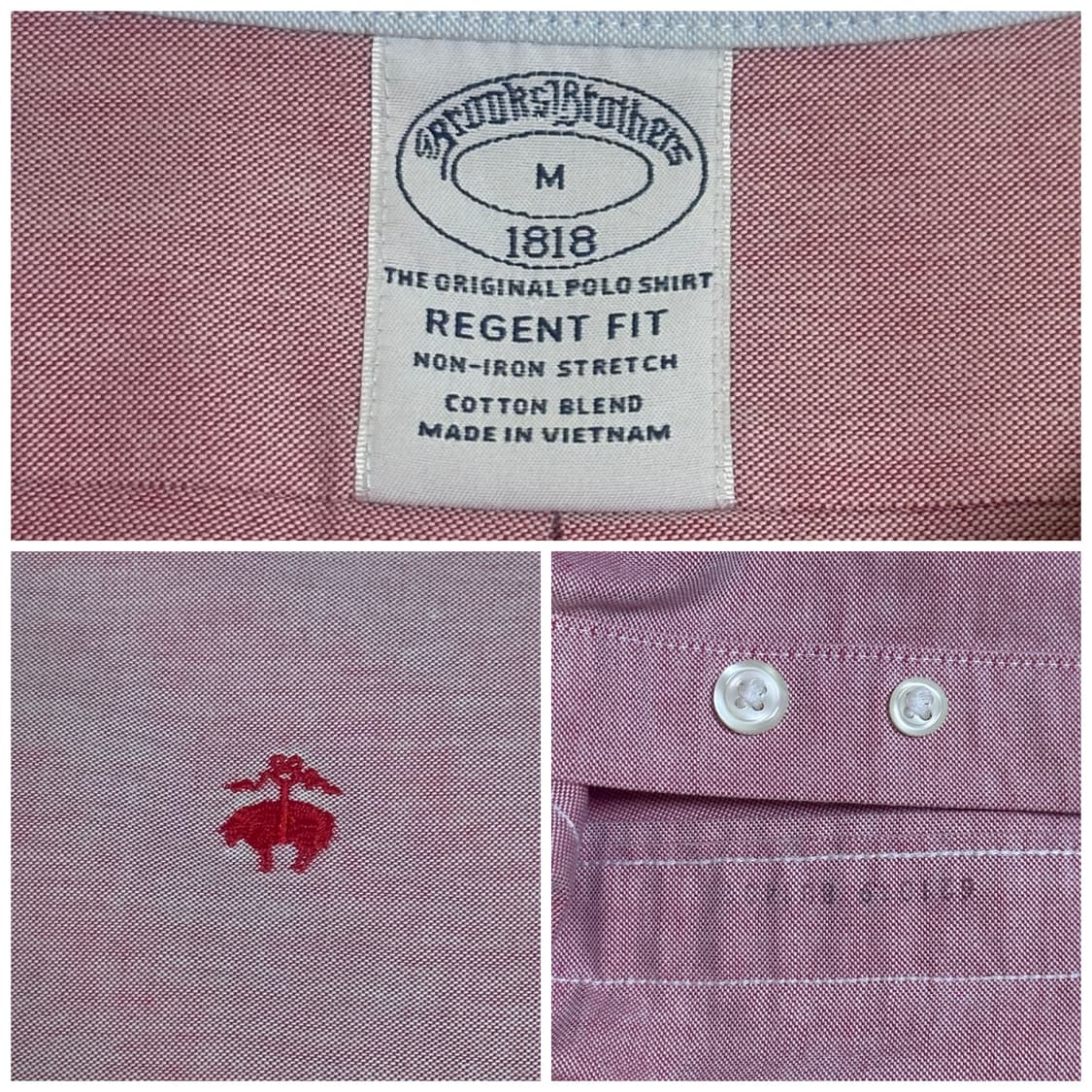 브룩스브라더스 버튼다운 옥스포드 셔츠/M/리젠트/연핑크 상품이미지4