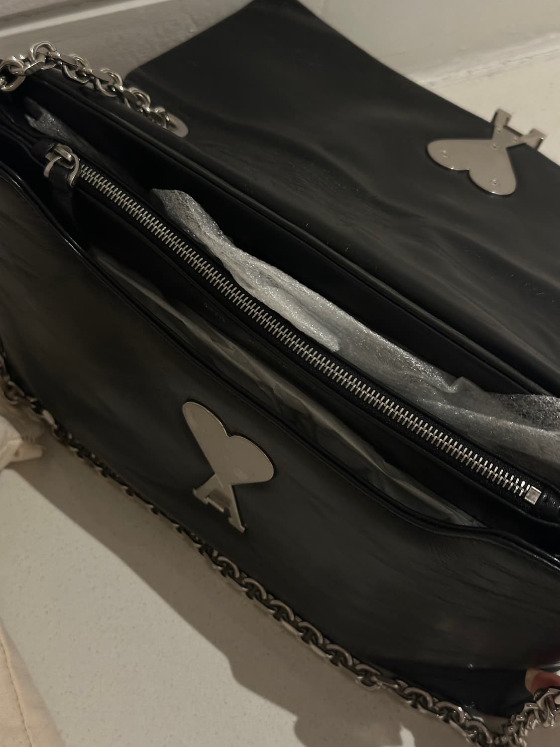 Ami - 불레 부 블랙 가죽 숄더 백 상품이미지5