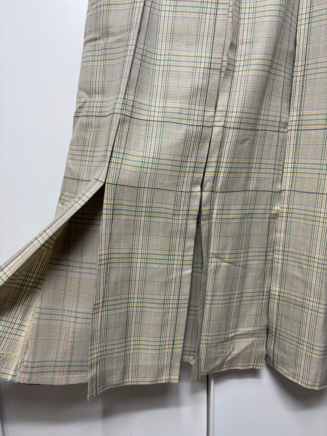 로우클래식 슬릿 스커트 그린체크 M 상품이미지5