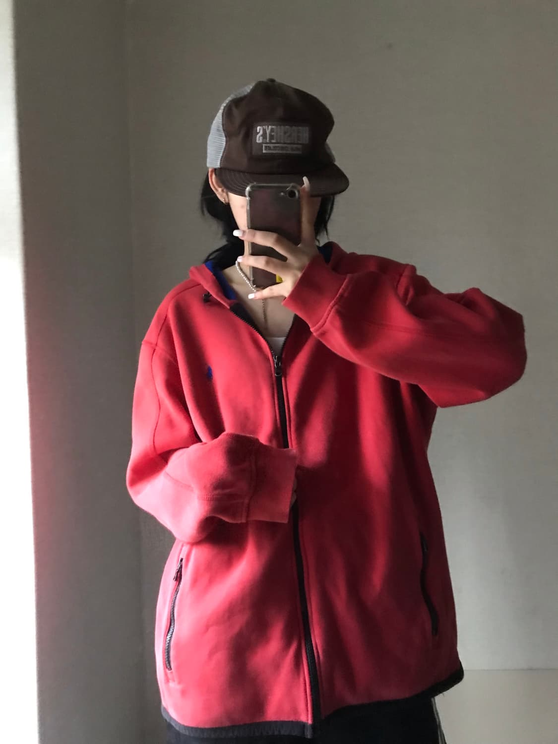 폴로 레드 오버핏 후드집업 상품이미지2