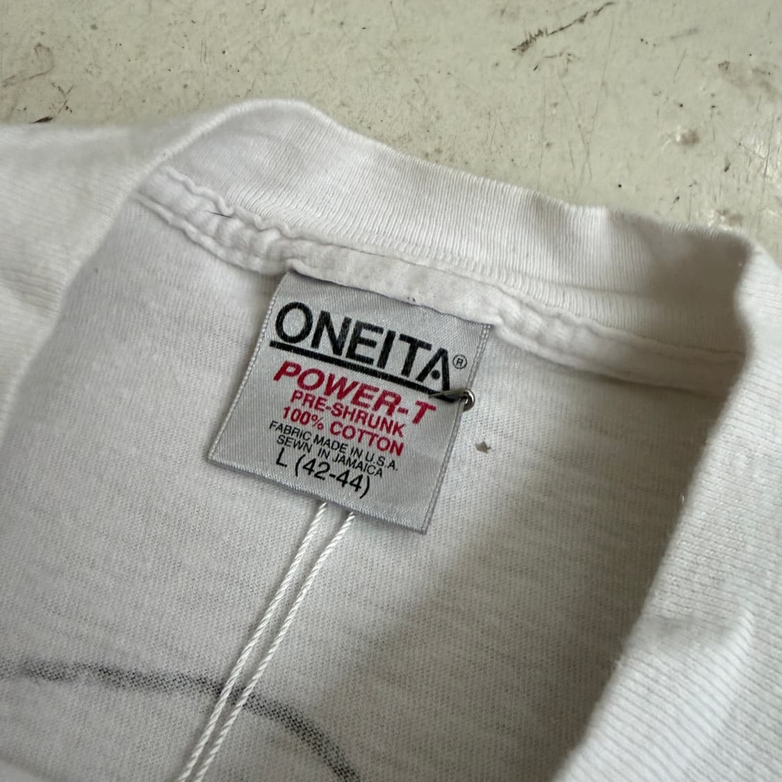 90s USA Oneita 빈티지 싱글스티치 반팔티 L 상품이미지7