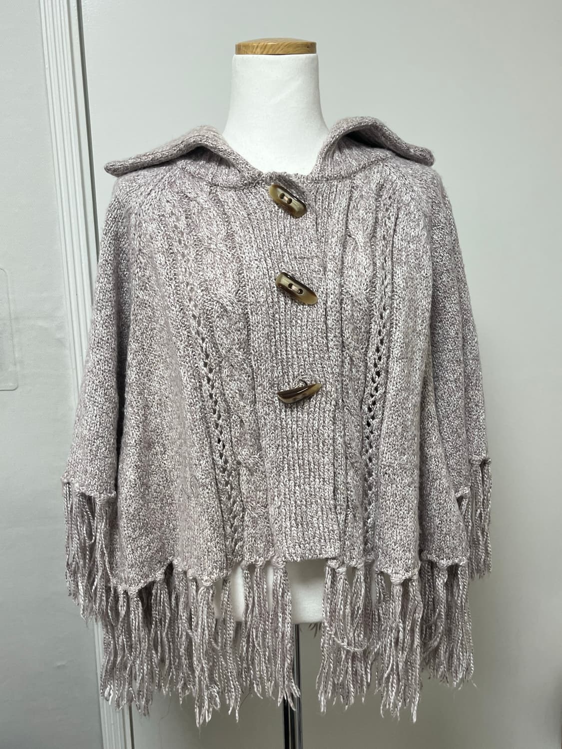 연보라색 빈티지 니트 케이프 상품이미지1