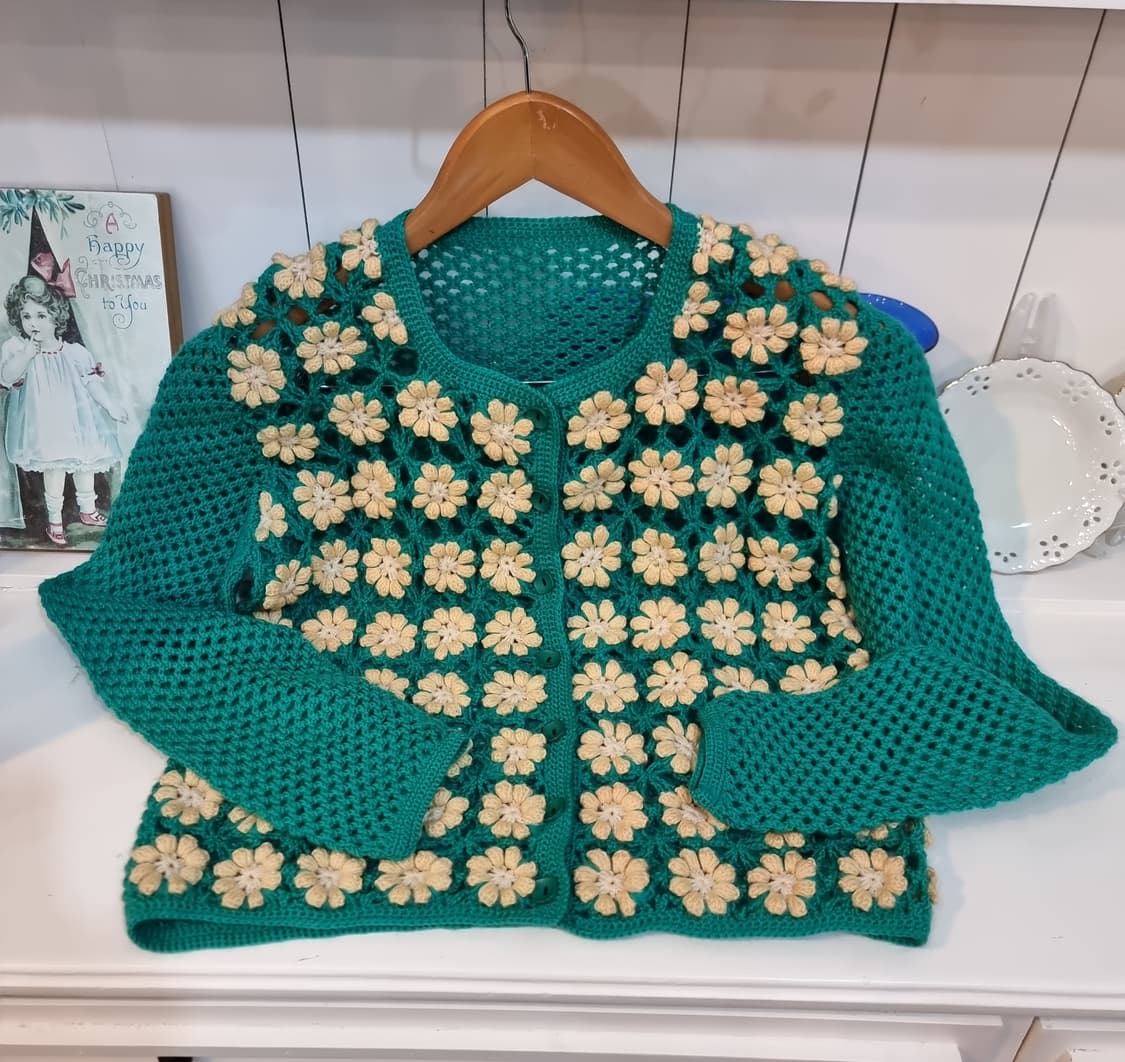 핸드메이드 꽃 모티브 크로셰 가디건 상품이미지2