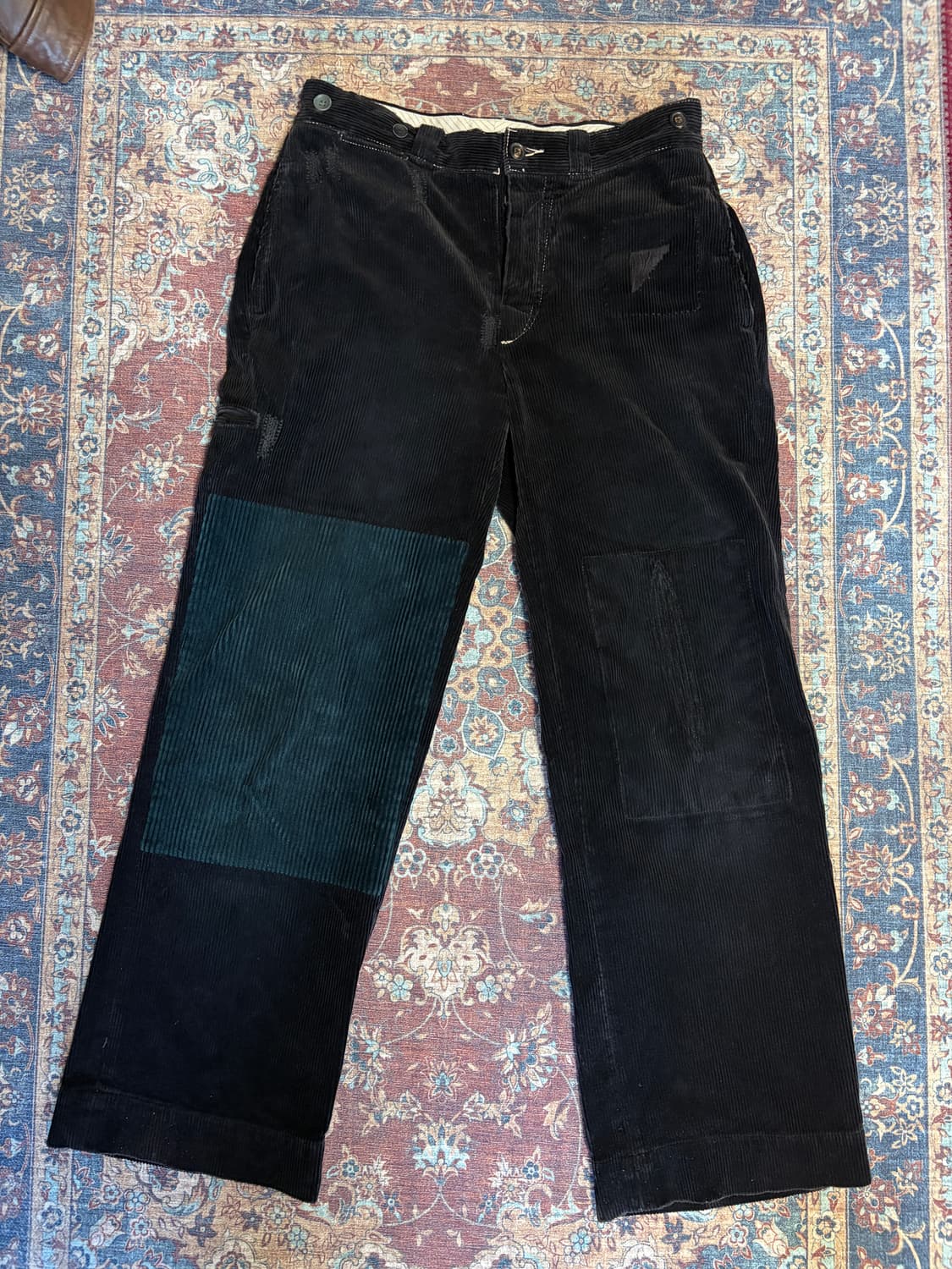 폴로 블랙 패치워크 코듀로이 팬츠 상품이미지1