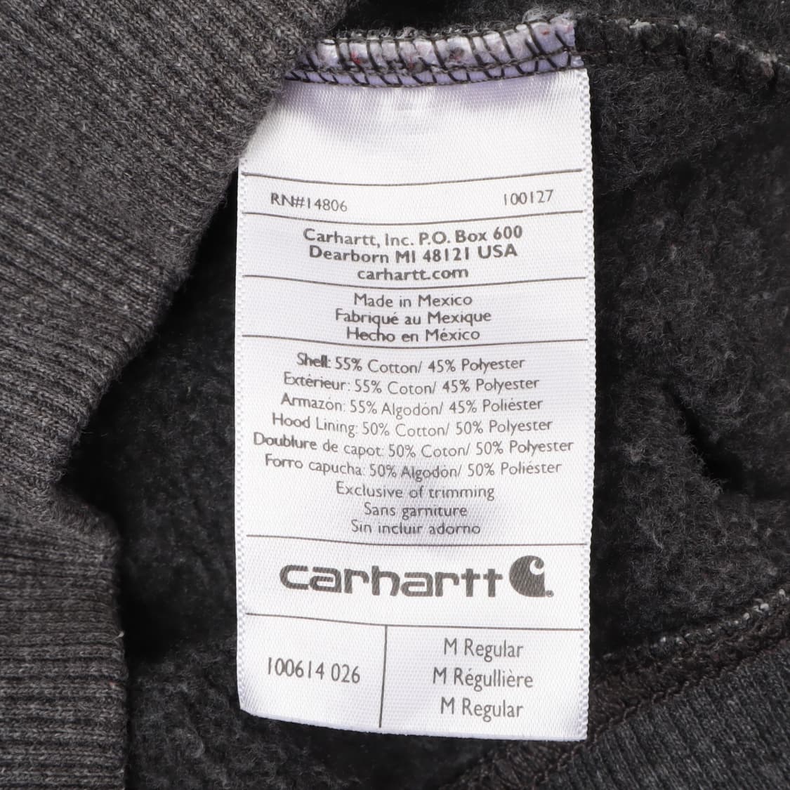칼하트 챠콜 오리지널핏 후드집업 상품이미지9