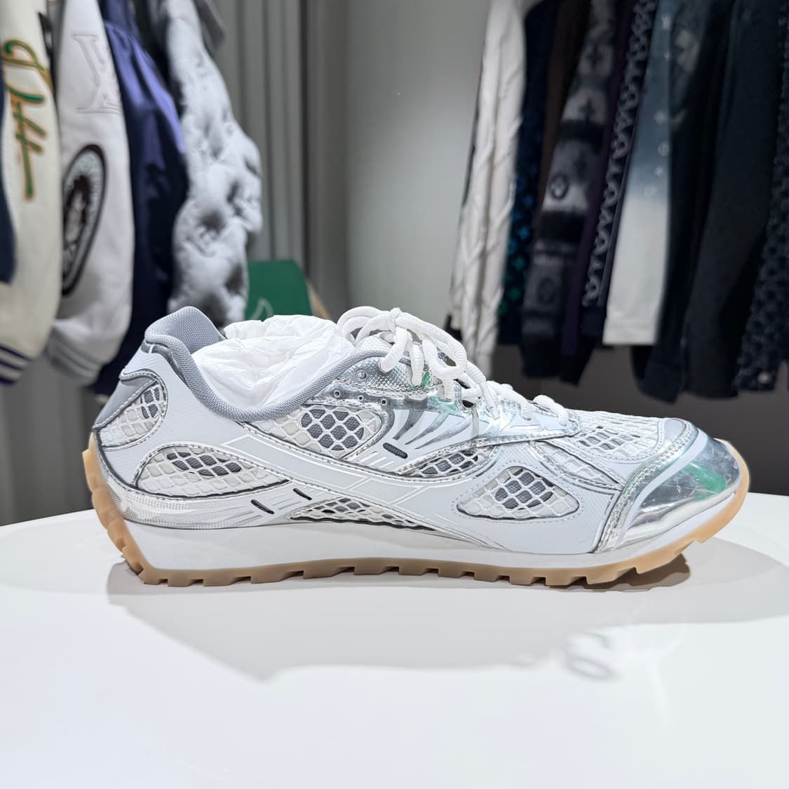 (A/44) / 보테가베네타 오르빗 메탈릭 스니커즈 실버 화이트 상품이미지5