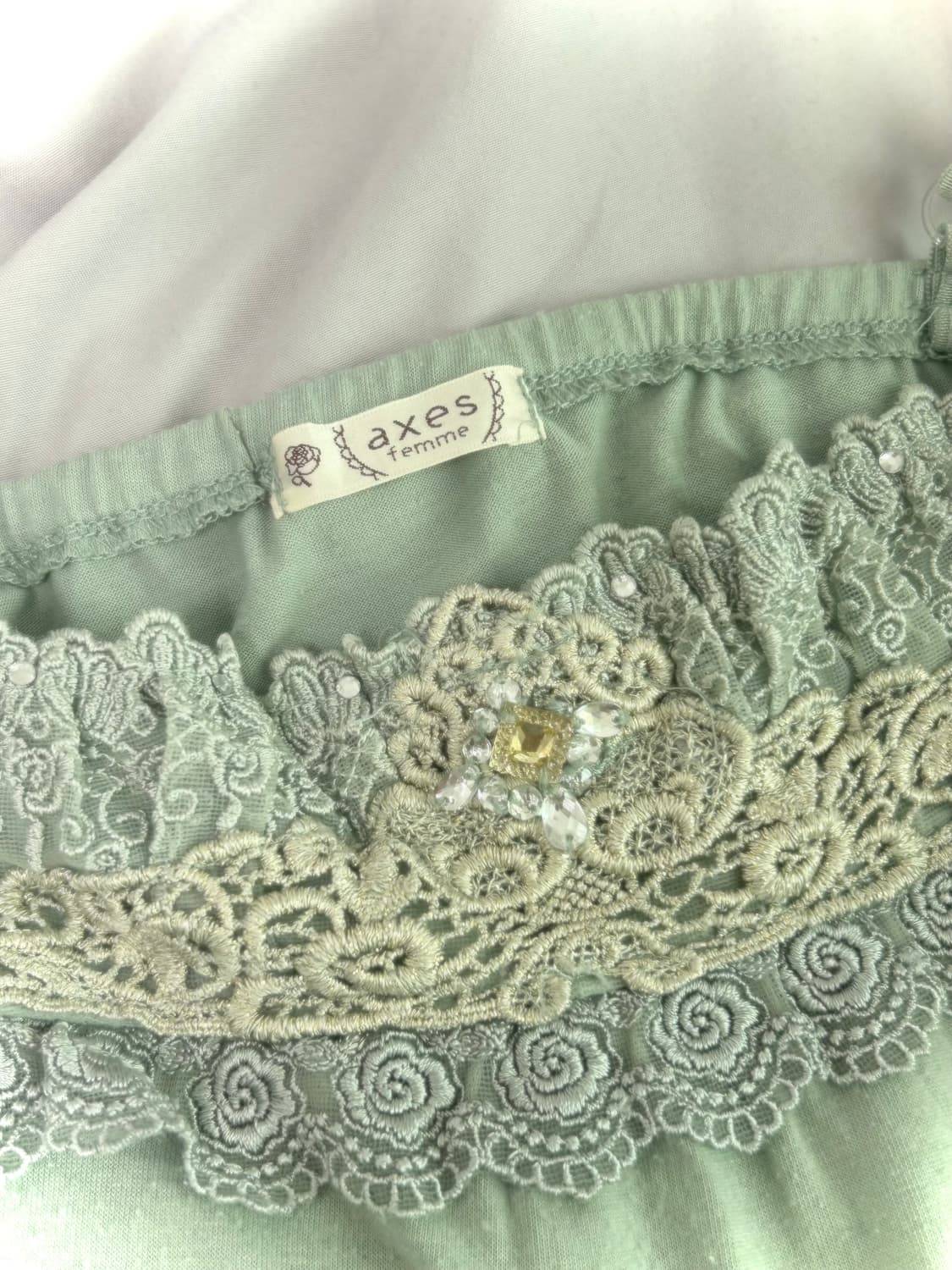 빈티지 엑시즈팜 민트 비즈 르네상스 페어리 슬리브리스 상품이미지3