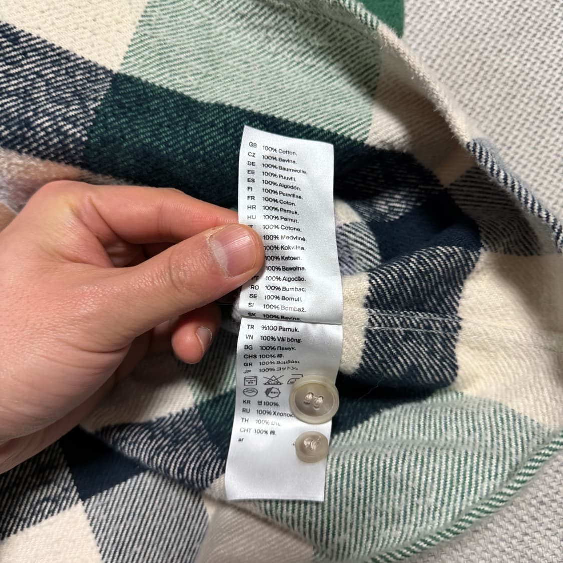 COS 코스 그린 체크 남방 상품이미지5