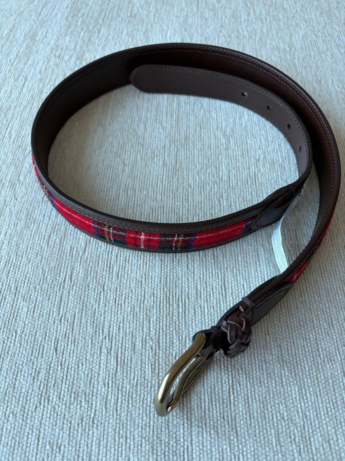 J.CREW x Abraham Moon & Sons 타탄체크 레더 벨트  상품이미지5