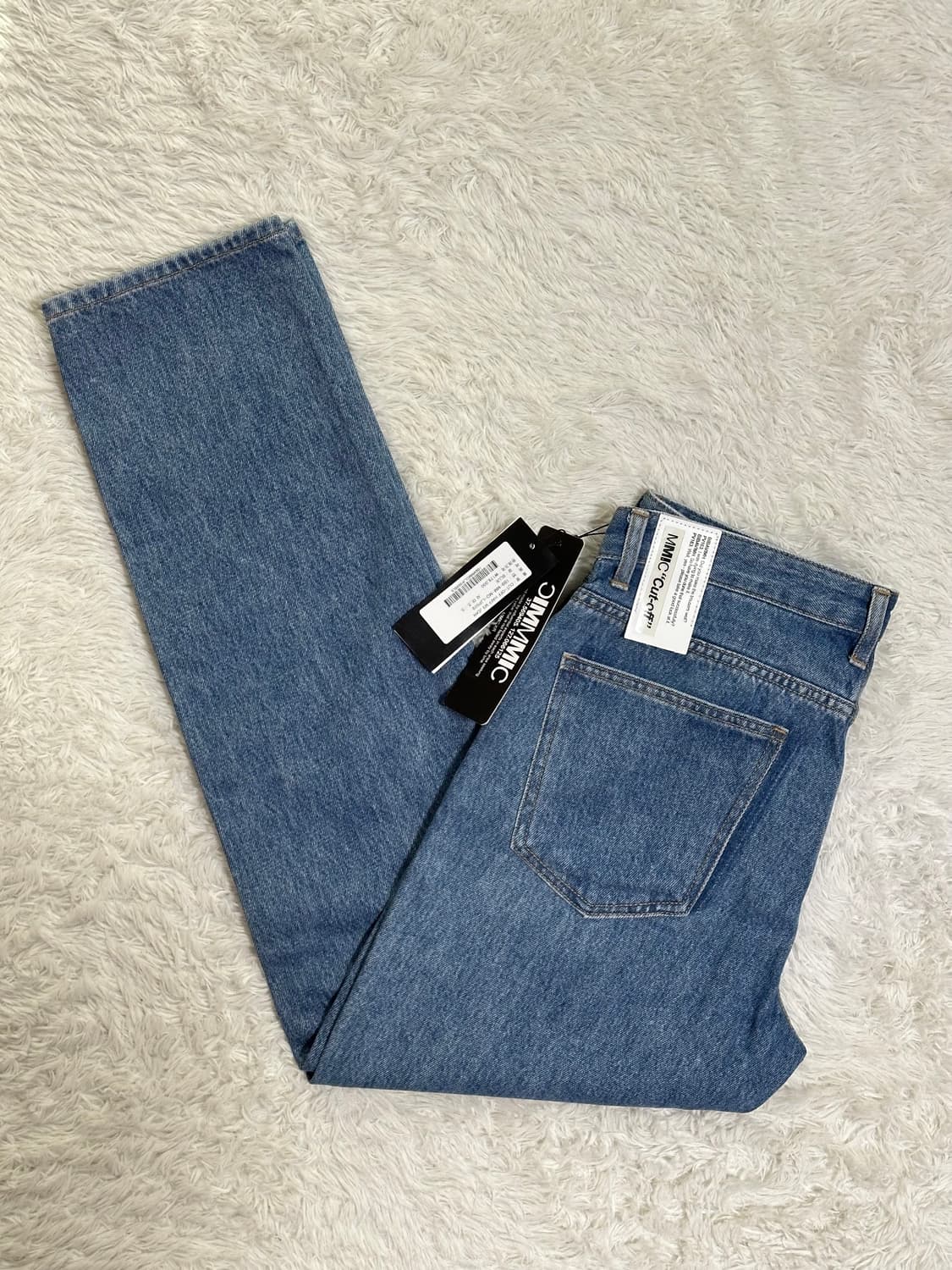 MMIC 데님 배색 화이트 팬츠 상품이미지6