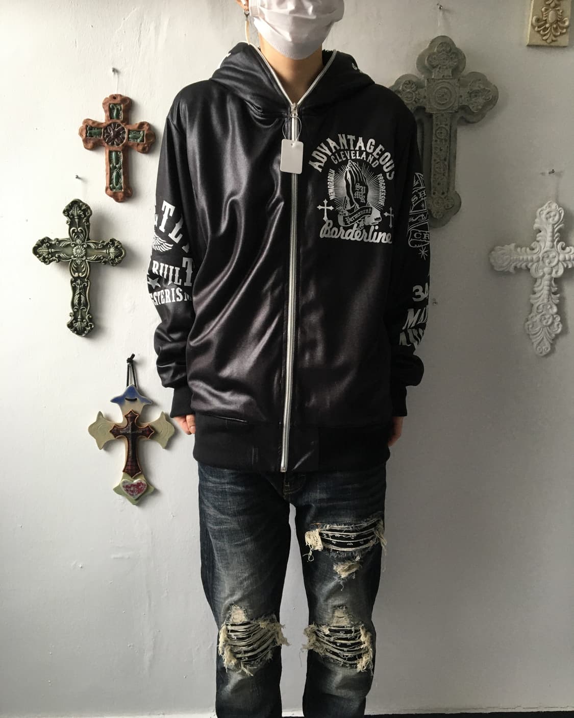 Printing point hood zip up 상품이미지1