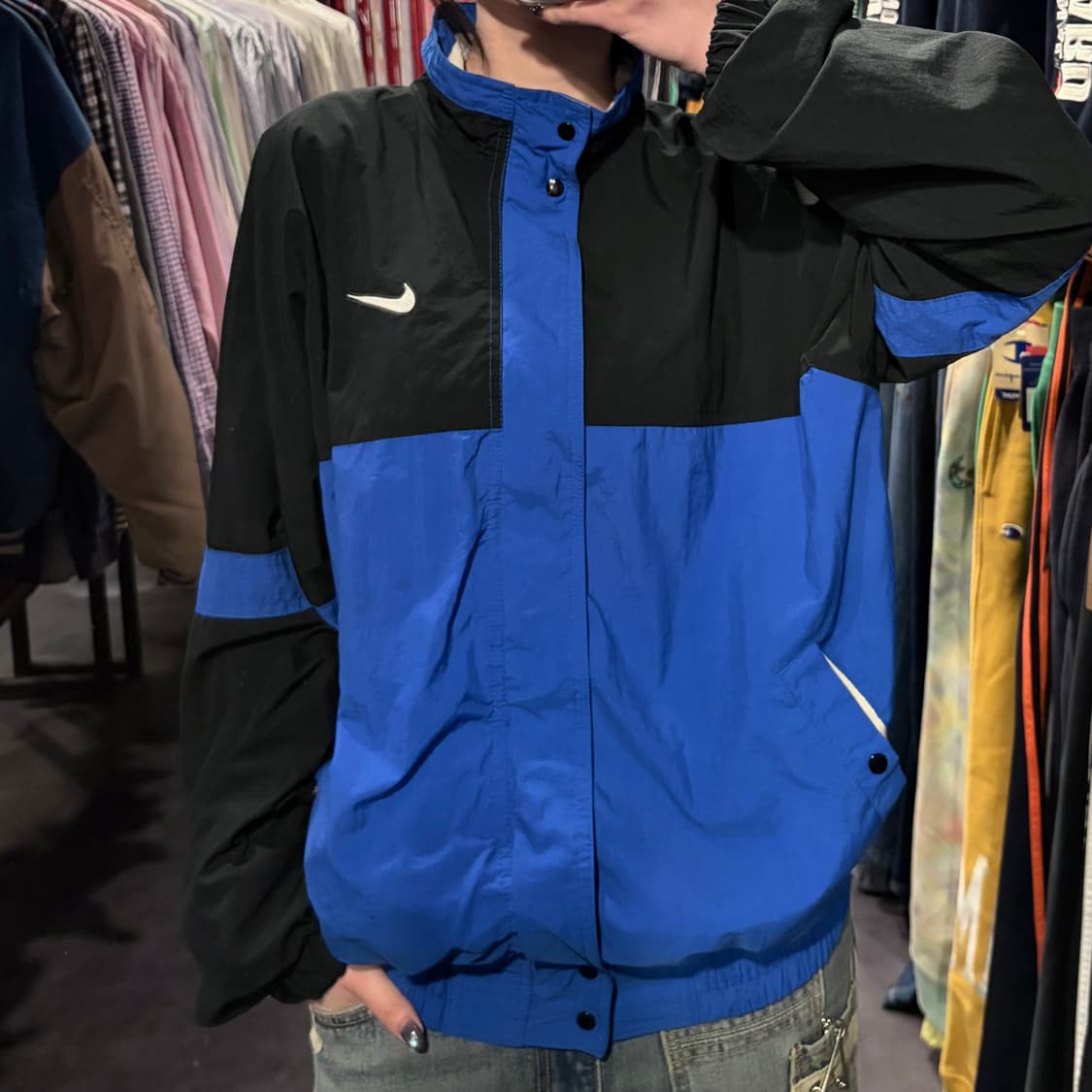 [IM] Nike 나이키 투톤 후드 바람막이 블루 블랙 상품이미지2