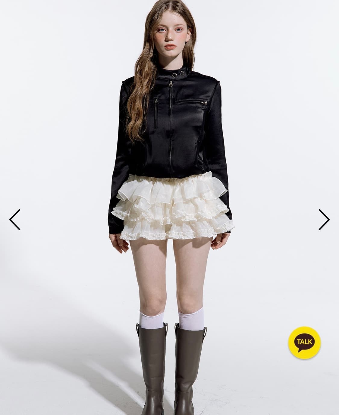 러프넥 튜튜스커트 크림 상품이미지1