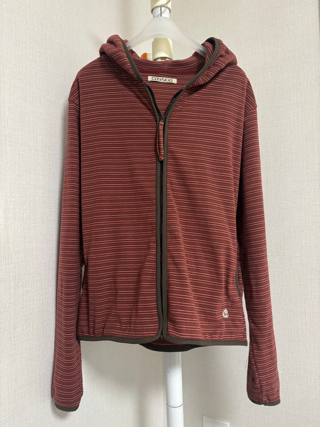 Coyseio STRIPE FLEECE HOOD ZIP-UP RED 상품이미지9