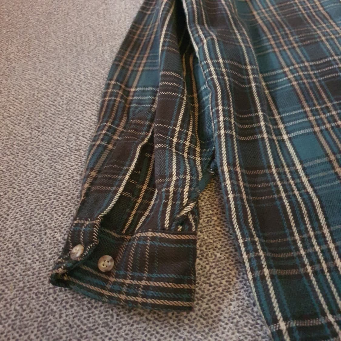 90s us made 칼하트 헤비웨이트 그린  플라넬 셔츠 상품이미지8