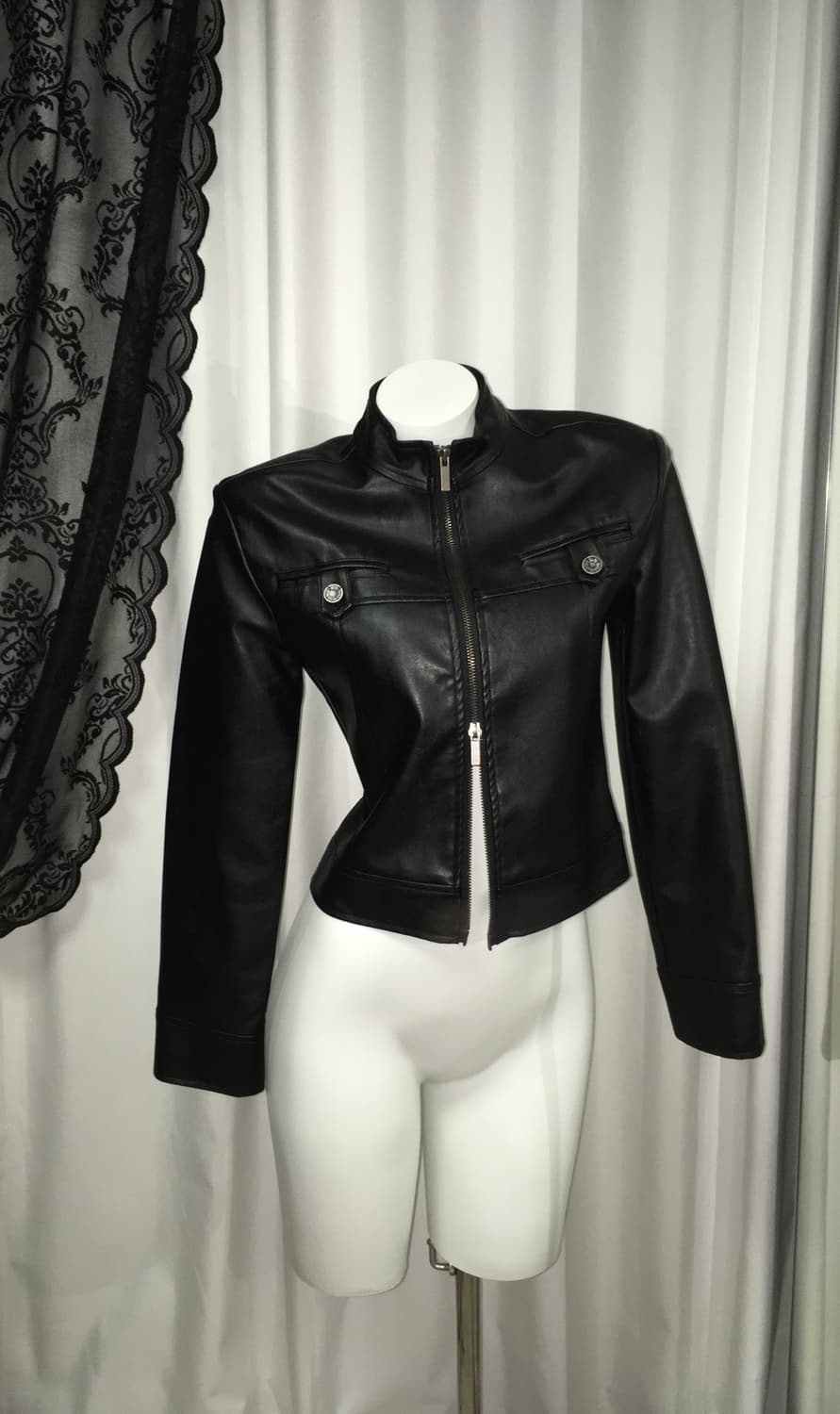 보헴서 보헤미안서울 투웨이 베이직 레더 자켓 블랙 상품이미지4