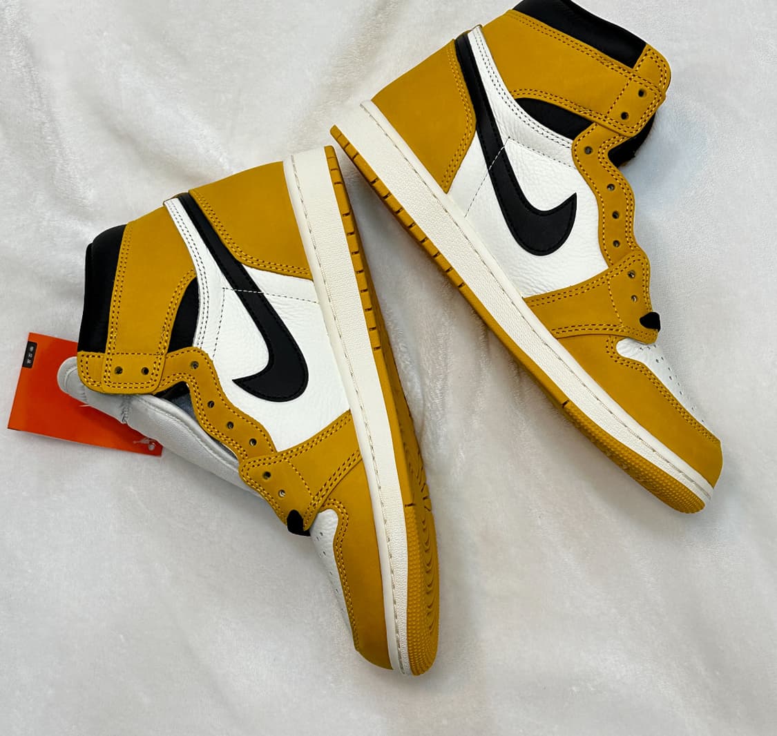 (250/US7)(새상품)나이키 스니커즈 에어 조던 1 og 하이 옐로우 상품이미지2