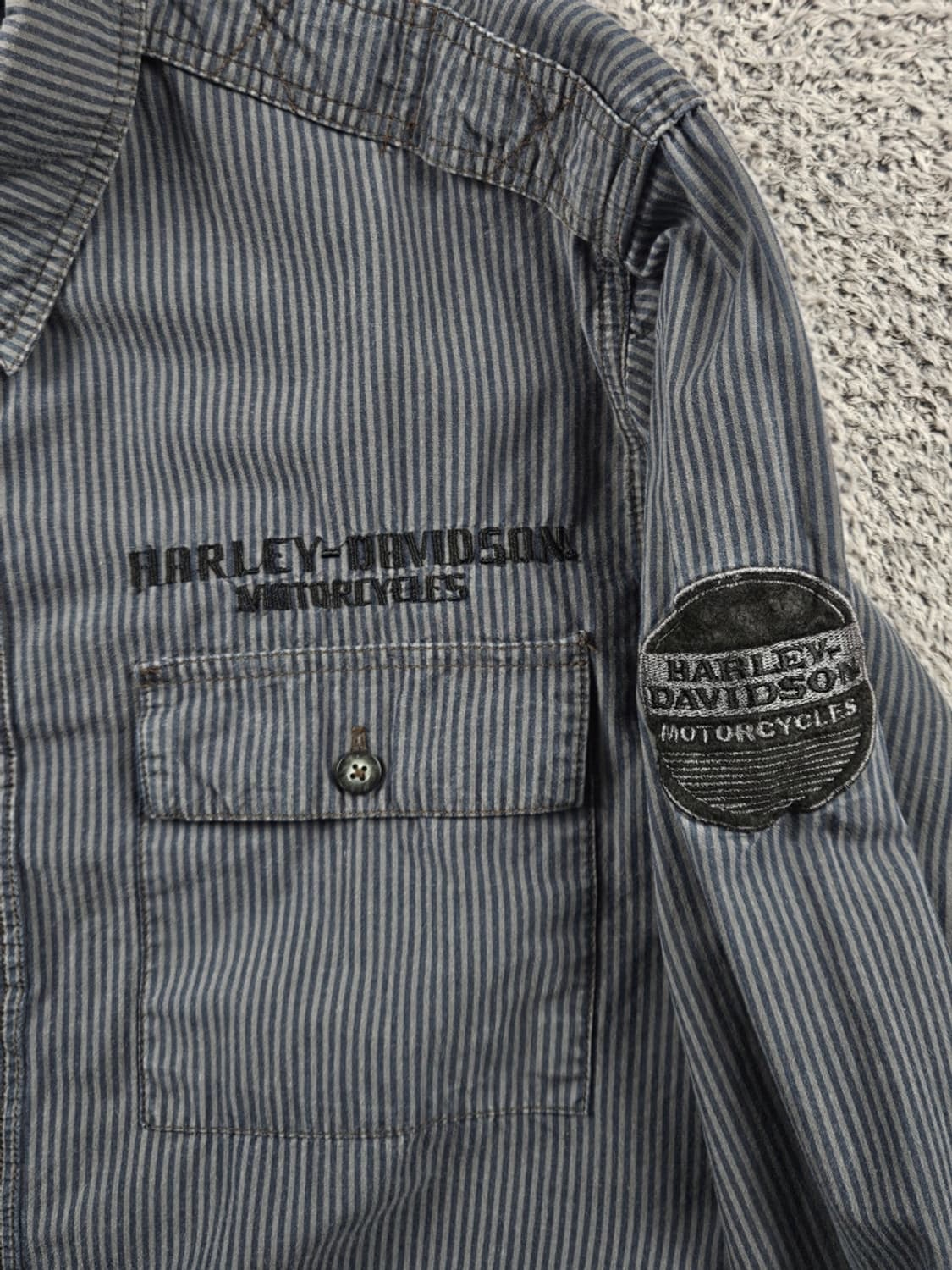 할리데이비슨 스트라이프 포켓 바이커 셔츠 ( M ) / 10721 상품이미지7
