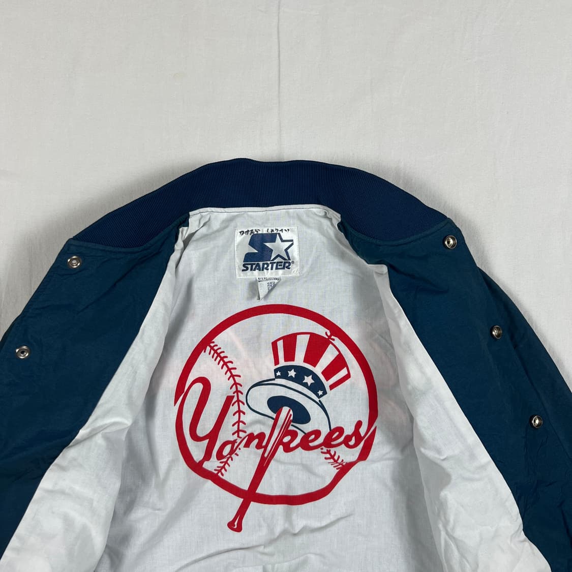 90‘s 스타터 starter 키즈 ny양키즈 팀 로고 블루종 자켓 상품이미지6