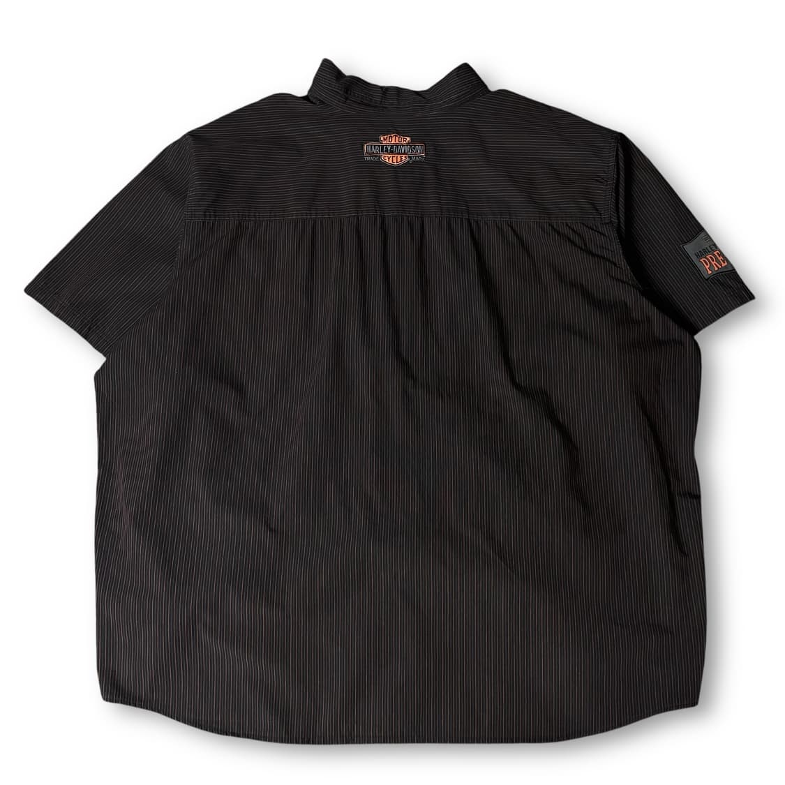 할리데이비슨 블랙 투포켓 오렌지 자수 스트라이프 반팔 셔츠 5XL 상품이미지2