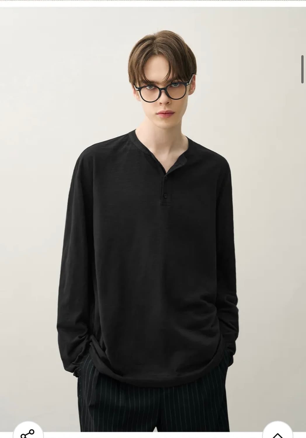 (XL) 드로우핏 헤이든 헨리넥 롱슬리브 티셔츠 [BLACK] 판매 상품이미지5