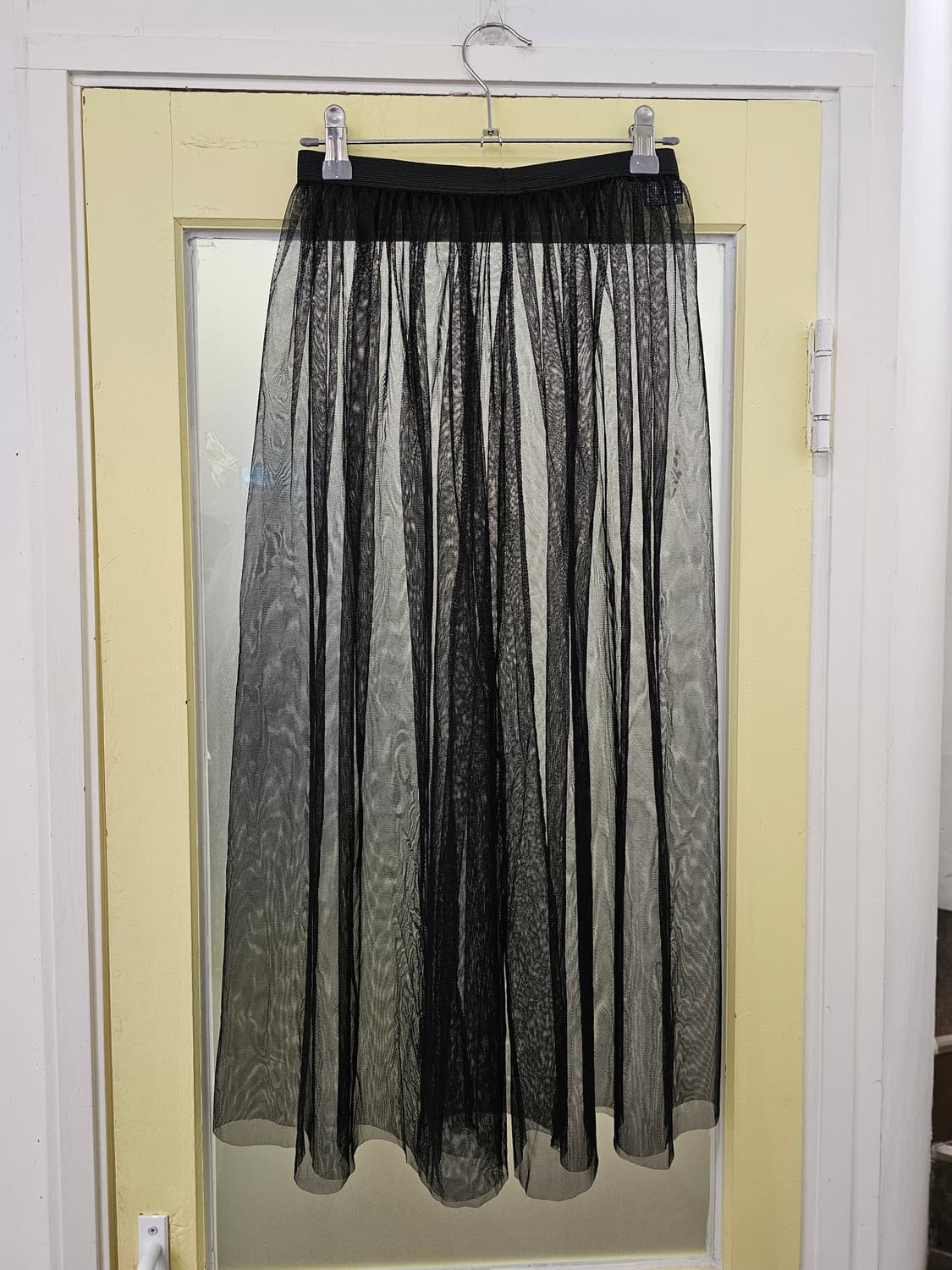 블랙 롱 시스루 스커트 상품이미지5