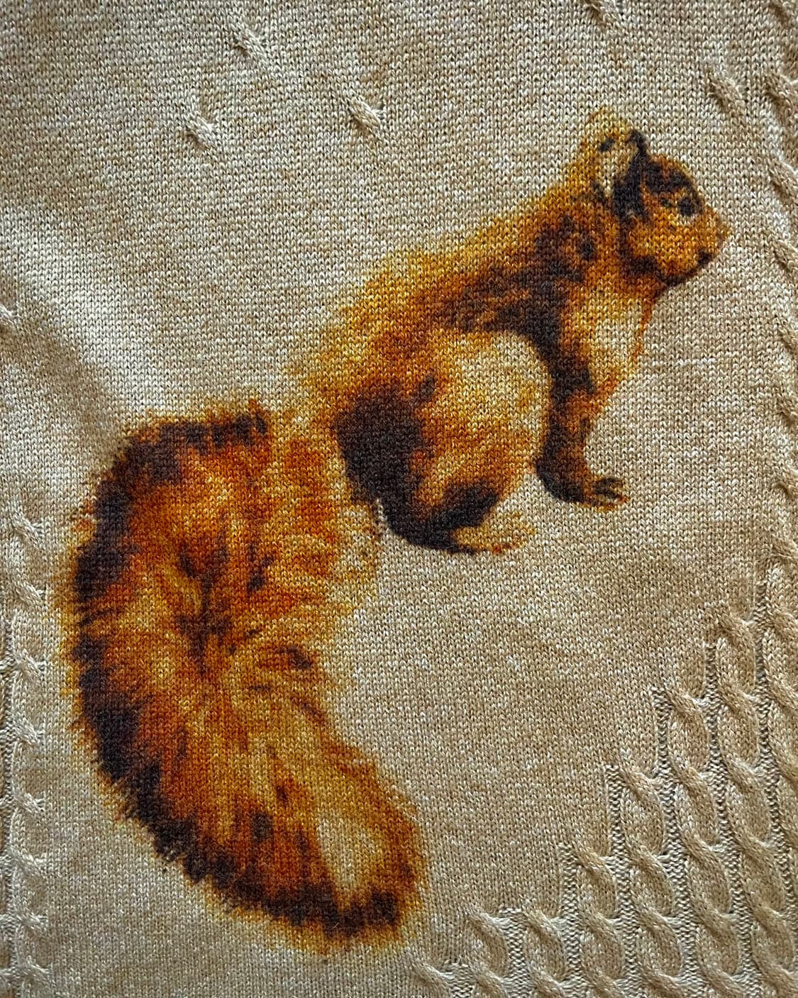 1990s Krizia Squirrel Print Wool Muffler 상품이미지4