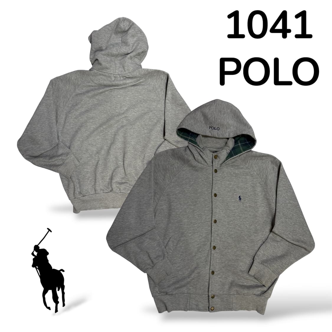 폴로 랄프로렌 안감 체크 후드 블루종 자켓 M 상품이미지1