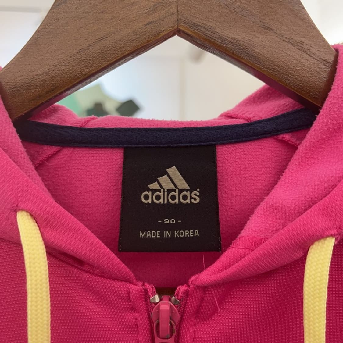 아디다스 Y2K 핑크옐로우 트랙탑 져지 후드 집업 90 C06694 상품이미지5