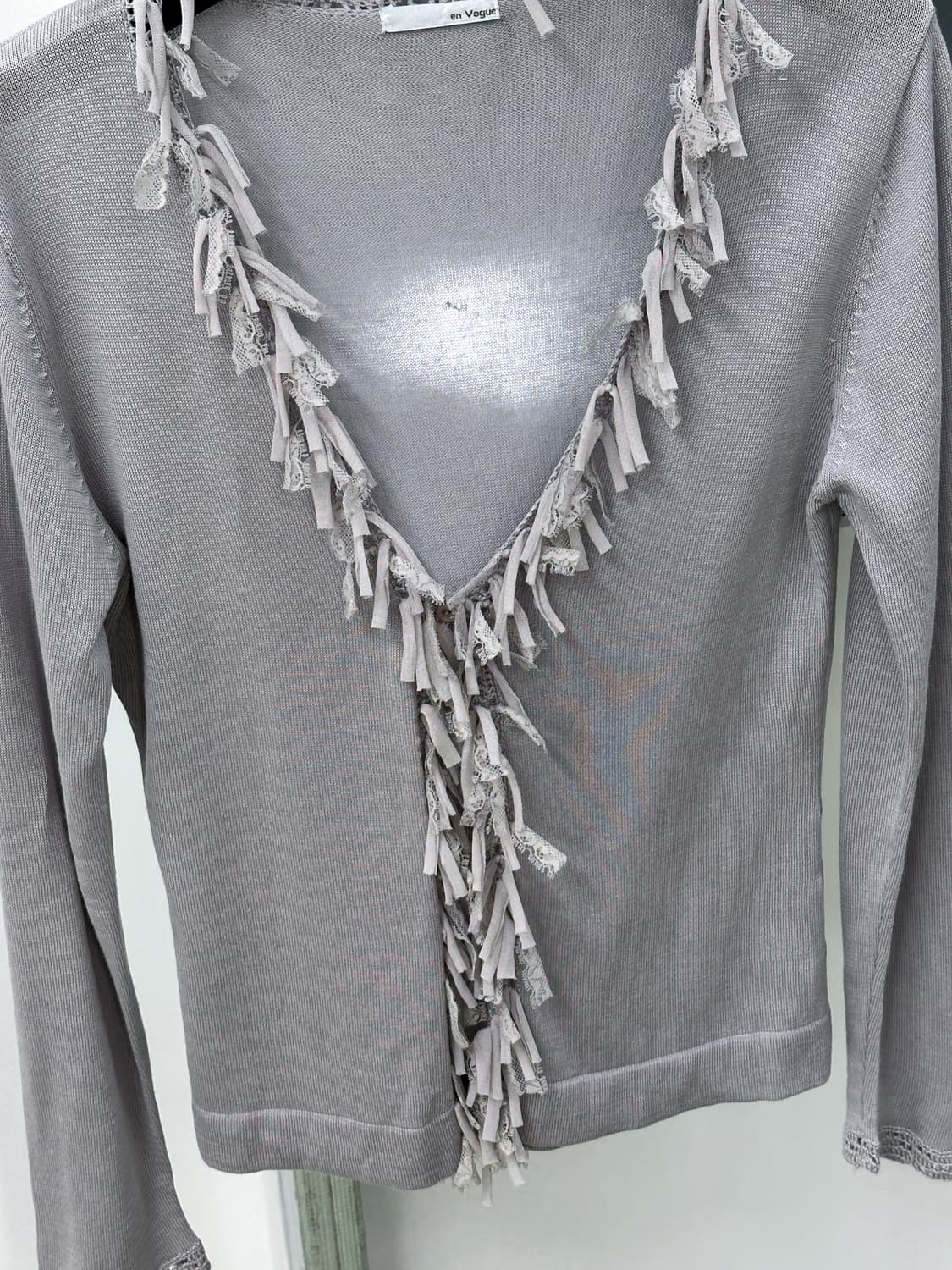 gray tassel cardigan 상품이미지2