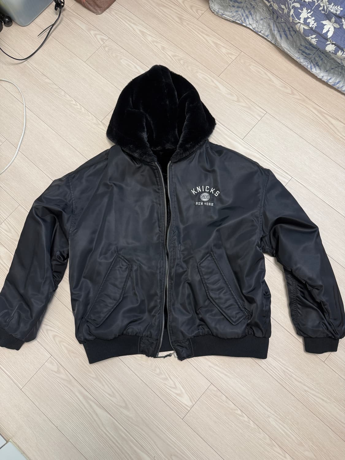 뉴욕 닉스 후드 MA-1 퍼 자켓 리버시블 양면 상품이미지1