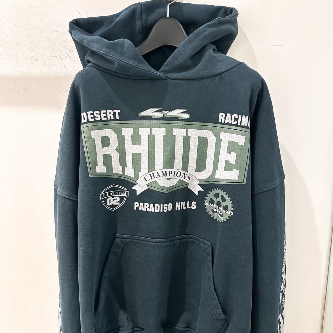 (정품/새상품) RHUDE 루드 남성 빈티지 블랙 4X4 후드 상품이미지2