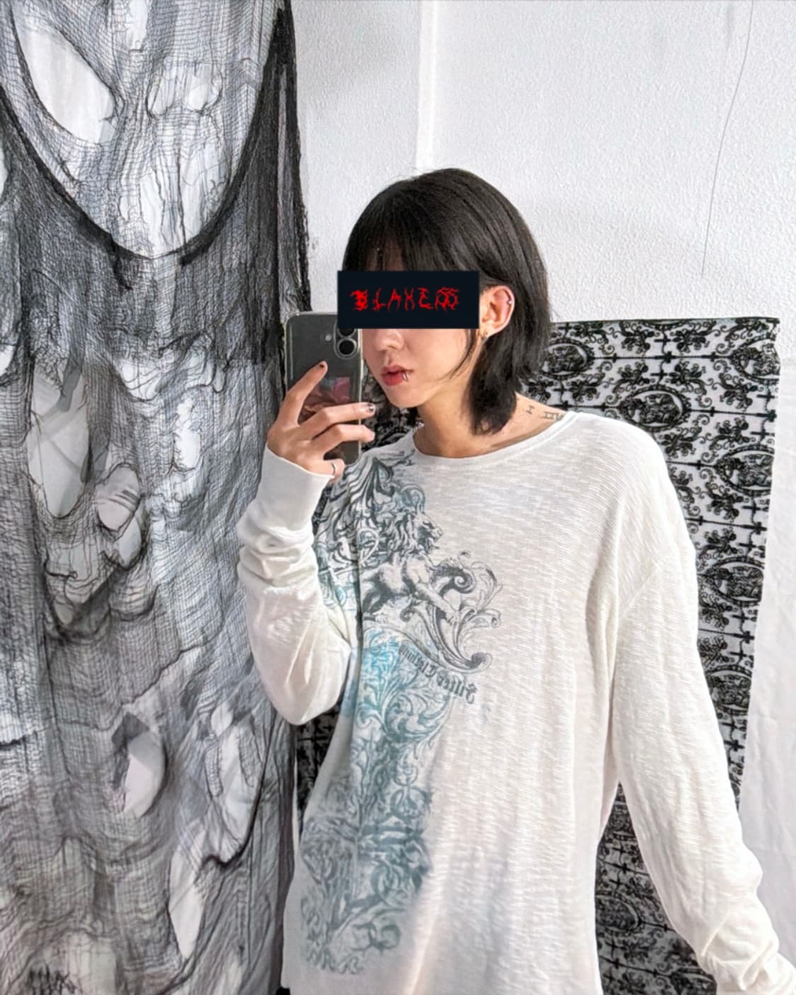 Y2K Gothic Grunge long sleeve(unisex) 상품이미지3