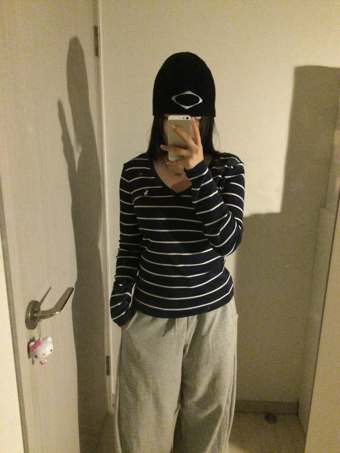 폴로 브이넥 스프라이트 네이비 긴팔티  상품이미지1