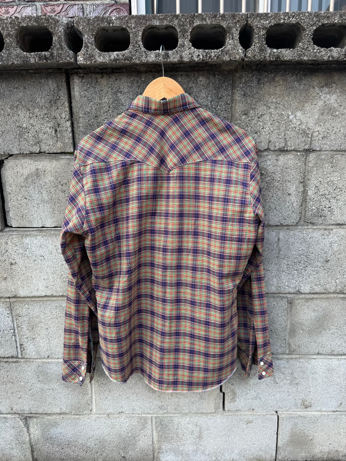 80s 랭글러 빈티지 체크 웨스턴 셔츠 m 상품이미지2