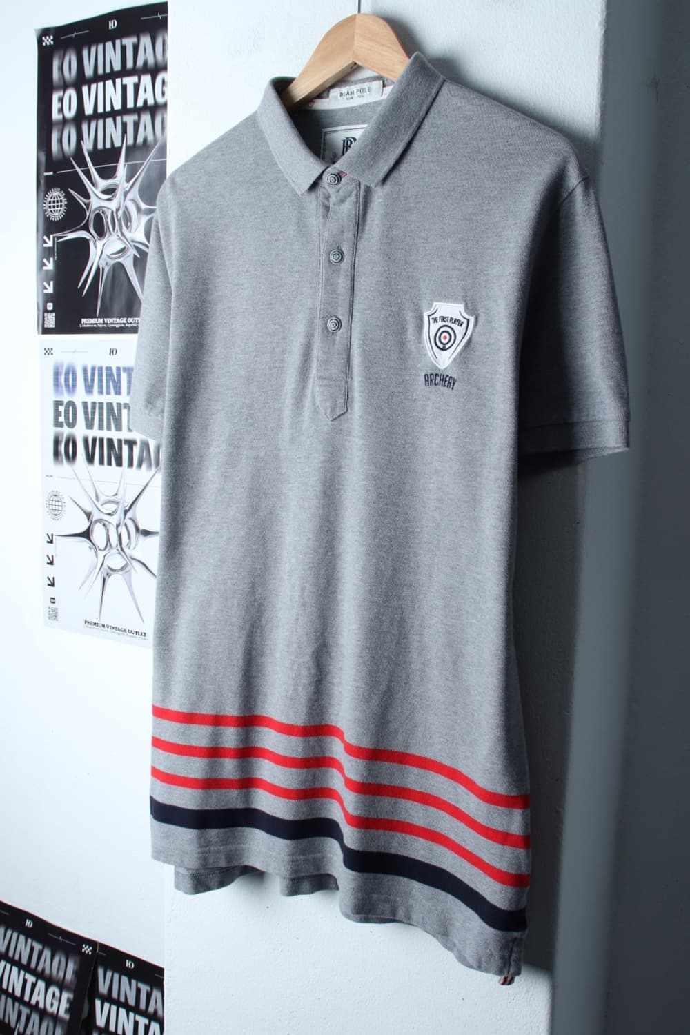 (2XL) 빈폴 반팔 카라 티셔츠 작은오염 빅사이즈 그레이-199983 상품이미지1