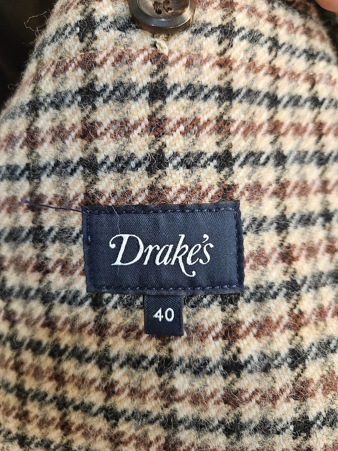 새 상품) 드레익스 체크 트위드 아티스트 초어 자켓 40 상품이미지3