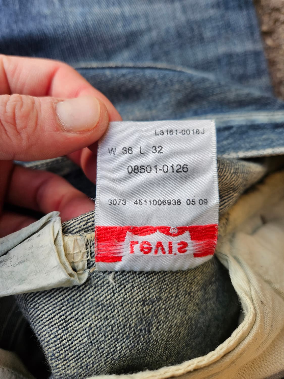 00’s 리바이스 501 중청 데님 36/32 상품이미지4