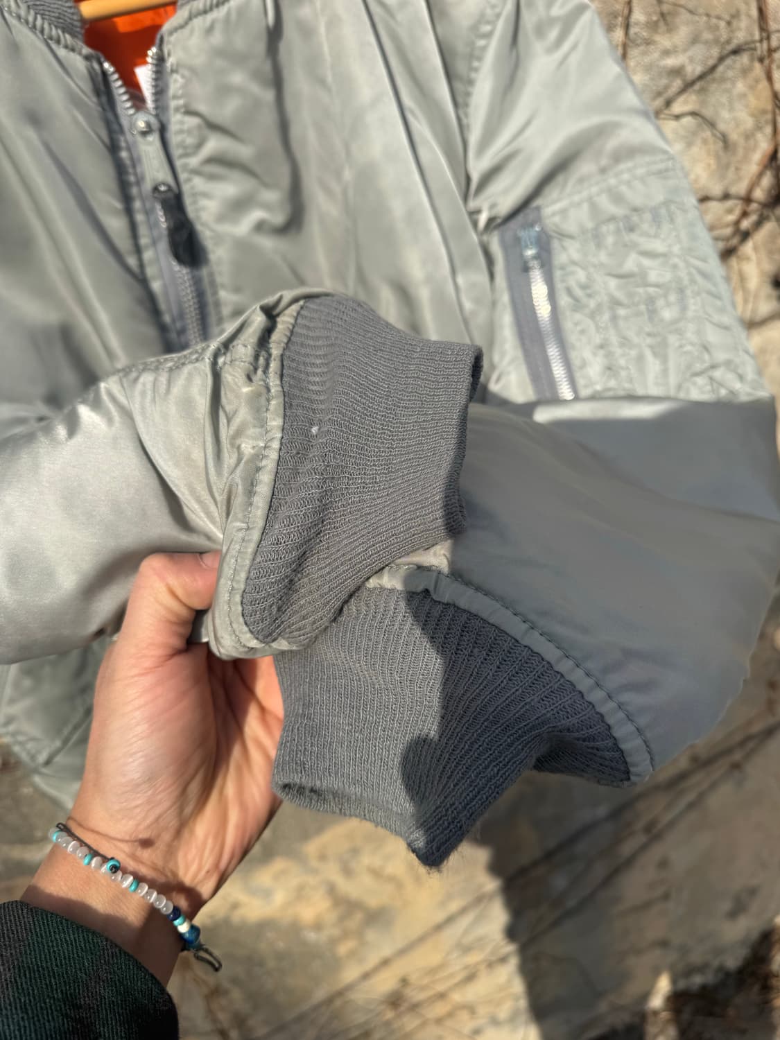 90s 알파인더스트리 미군 미공군 ma-1 항공 점퍼 자켓 그레이 상품이미지7