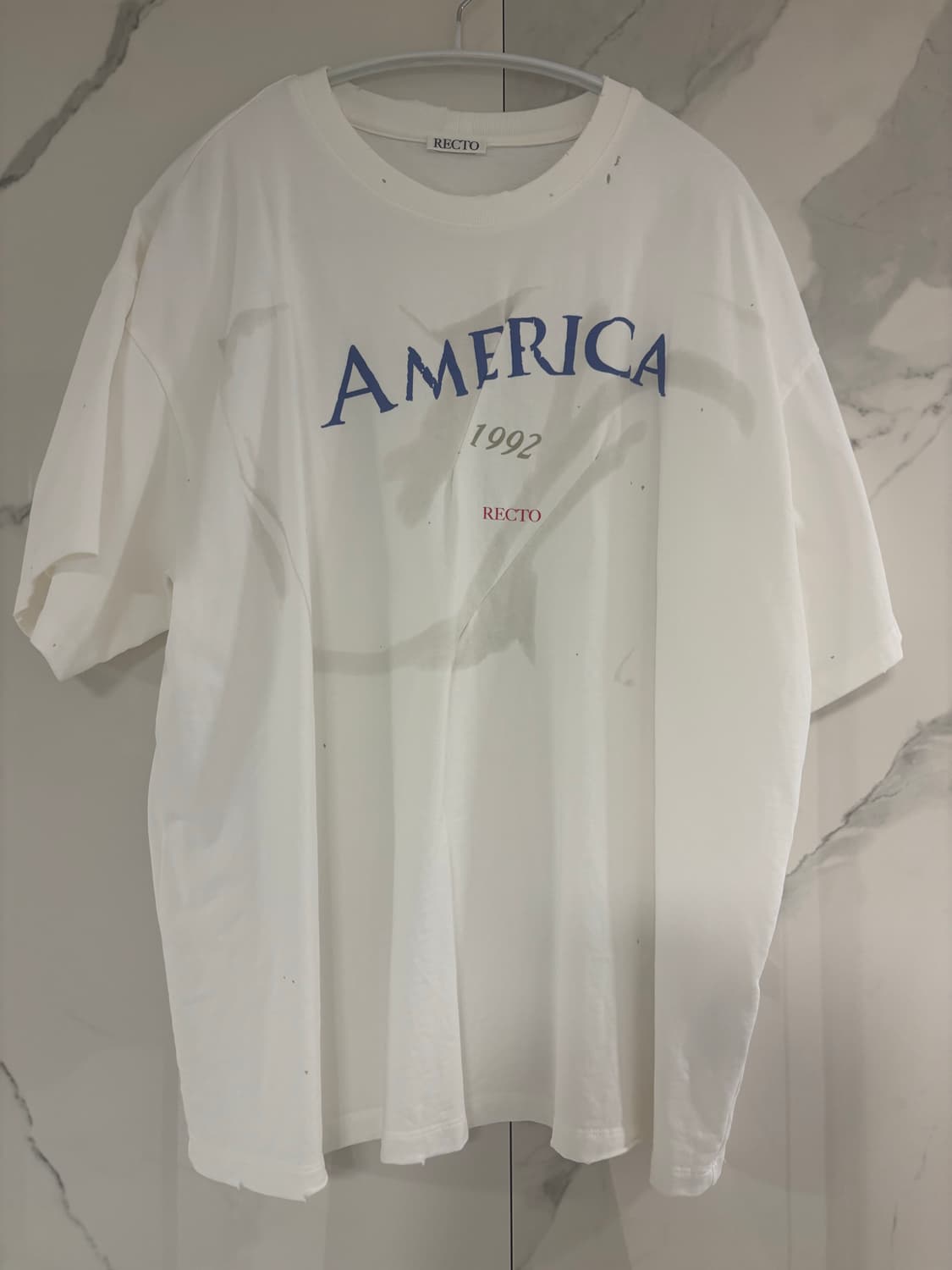 렉토 디스트레스드 아메리카 티셔츠 L 사이즈 상품이미지1