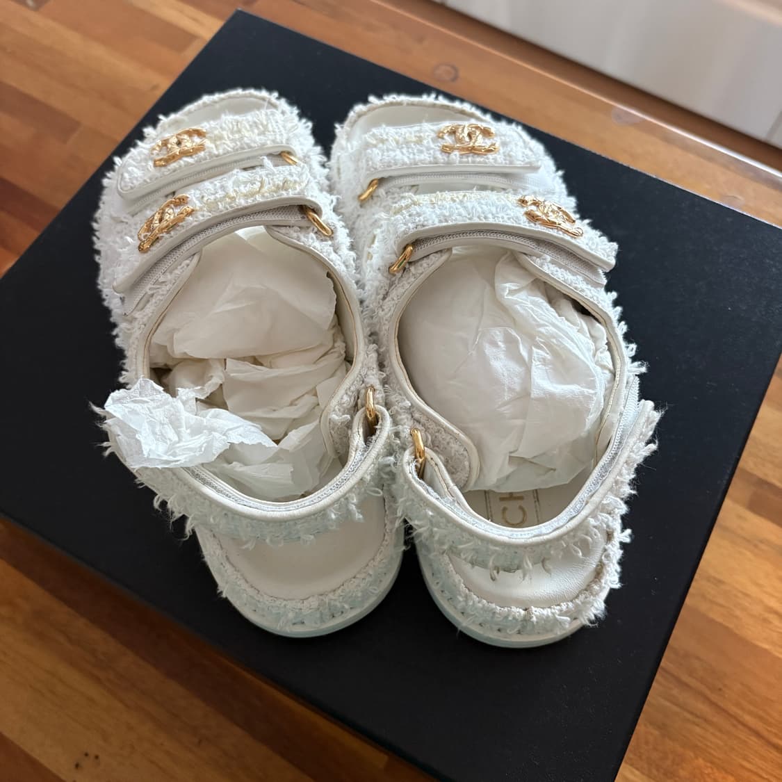 샤넬 트위드 벨크로 샌들 36 상품이미지2