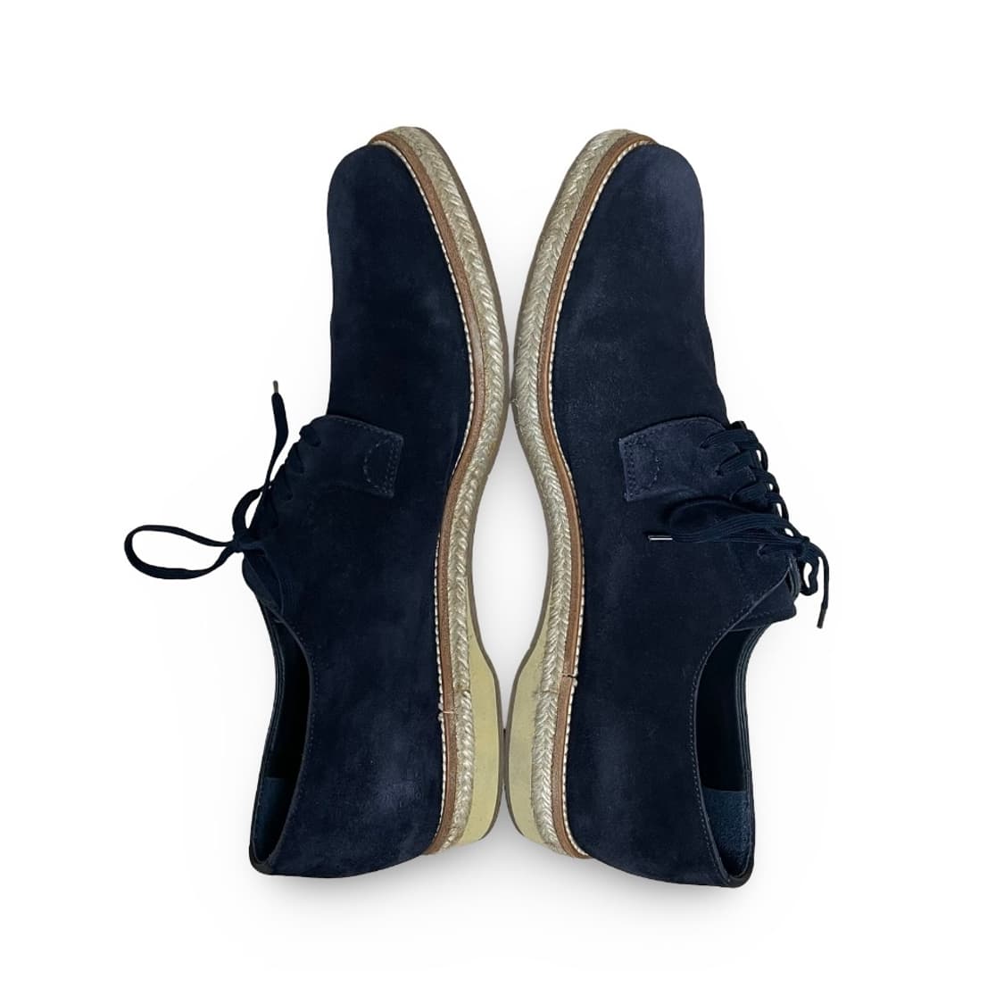 Blue Suede Lace Up Oxfords Shoes 상품이미지3