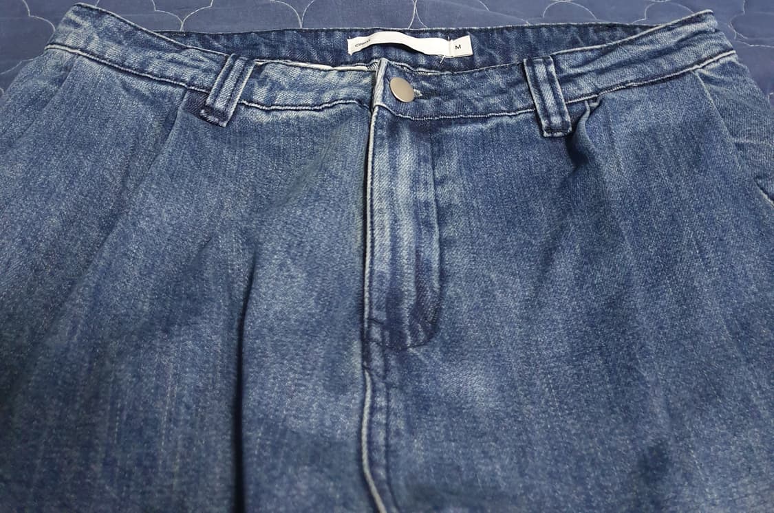 CORKAGE 커브드 사이드 핀턱 워싱 벌룬 데님팬츠 (M) 상품이미지2