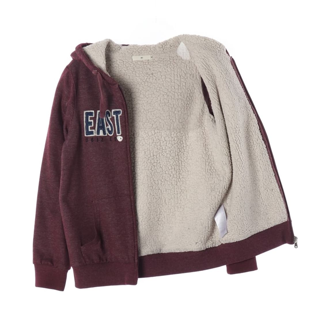 UGIZ 이스트사이드 레터링 덤블 양털 후드 집업 상품이미지2