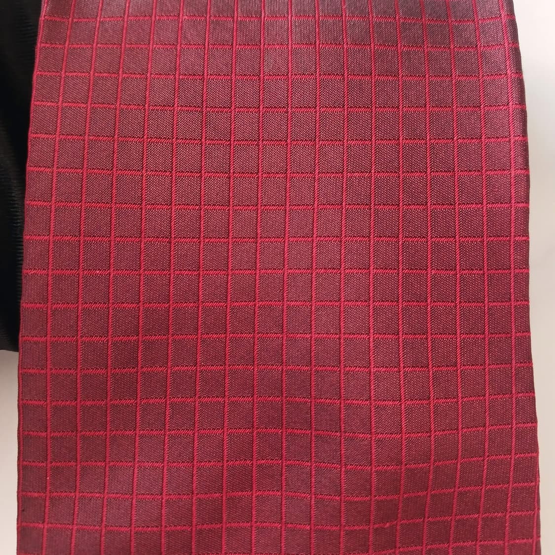 세루티 1881 실크 버건디 체크 넥타이 10.1cm A등급 A18825 상품이미지6