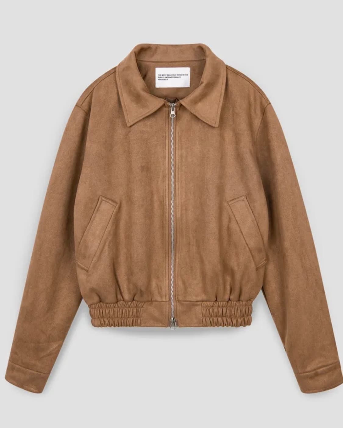 비건 투웨이 블루종 스웨이드 밴딩 점퍼 자켓 상품이미지2